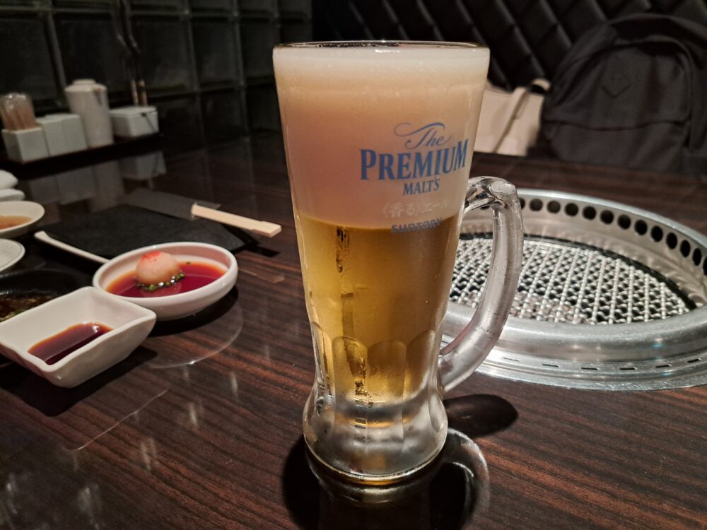 焼肉酒家傳々（でんでん）のビール