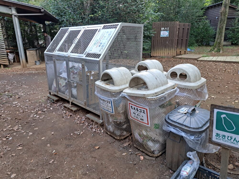 清水公園バーベキュー場のゴミ箱