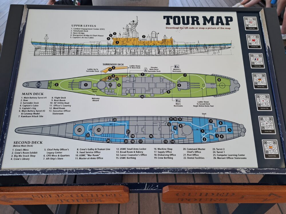 戦艦ミズーリの館内図