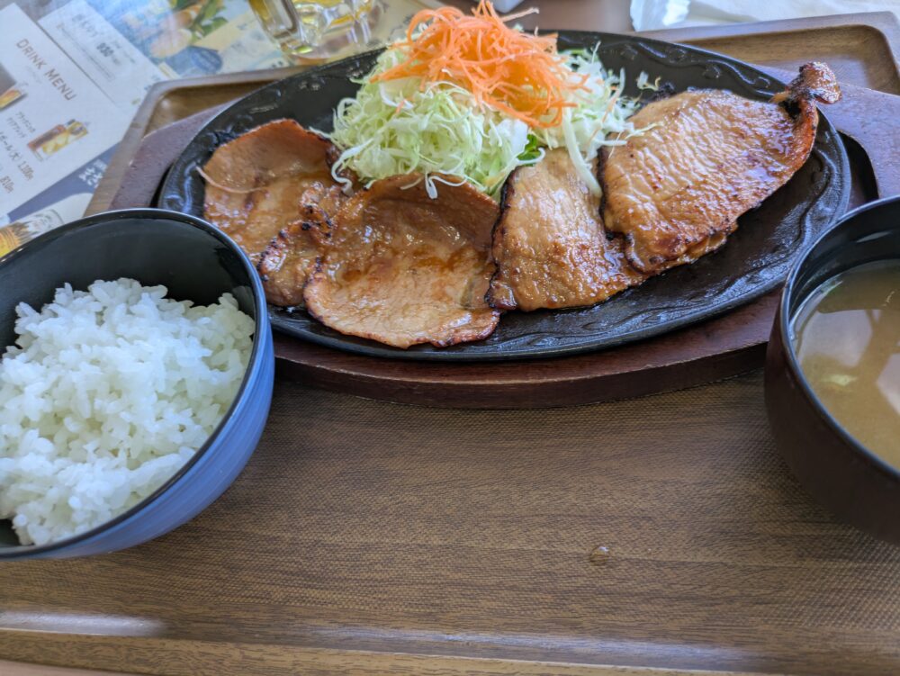 大平台カントリークラブのレストランの三元豚の味噌漬け焼き