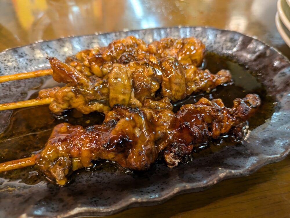 一心水産八柱店のうなぎの肝串焼き