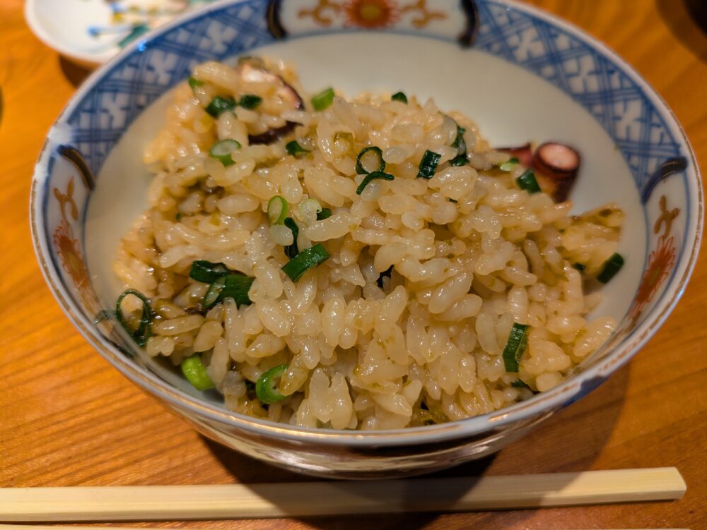 いのや白金の真蛸の海苔バター醤油土鍋ご飯は絶品