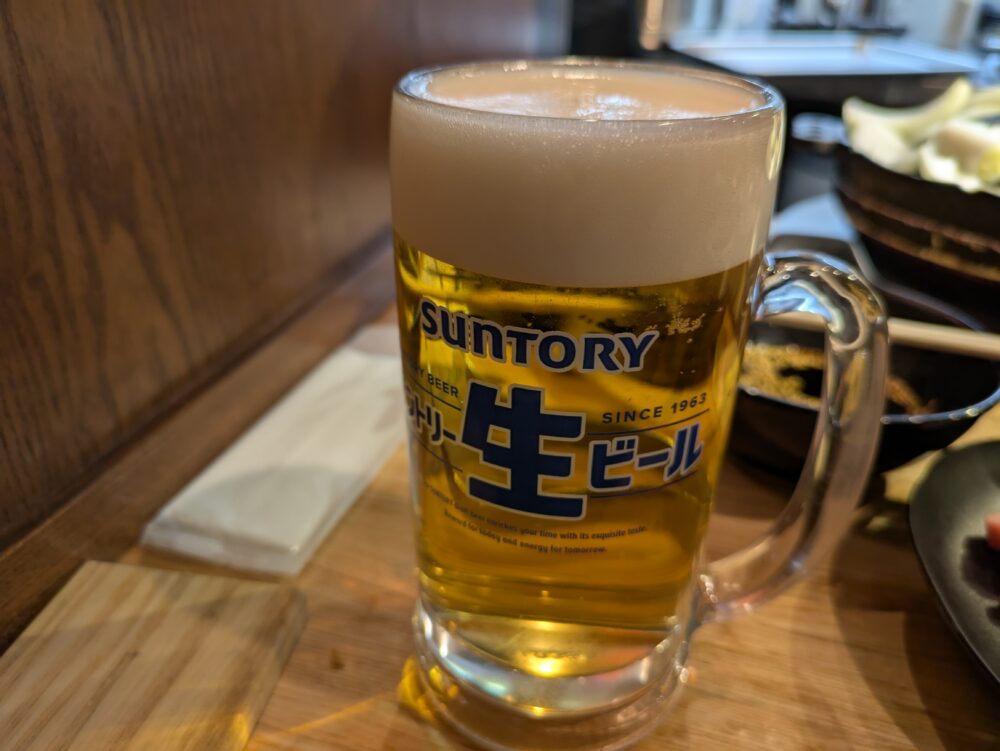 だるま上野御徒町店の生ビール