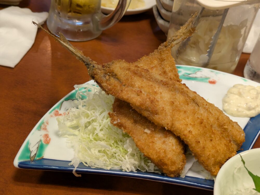 磯丸熱海平和通り店のアジフライ