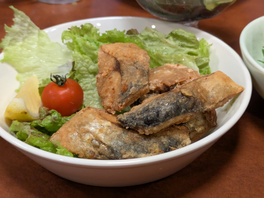 磯丸熱海平和通り店のサバの竜田揚げ