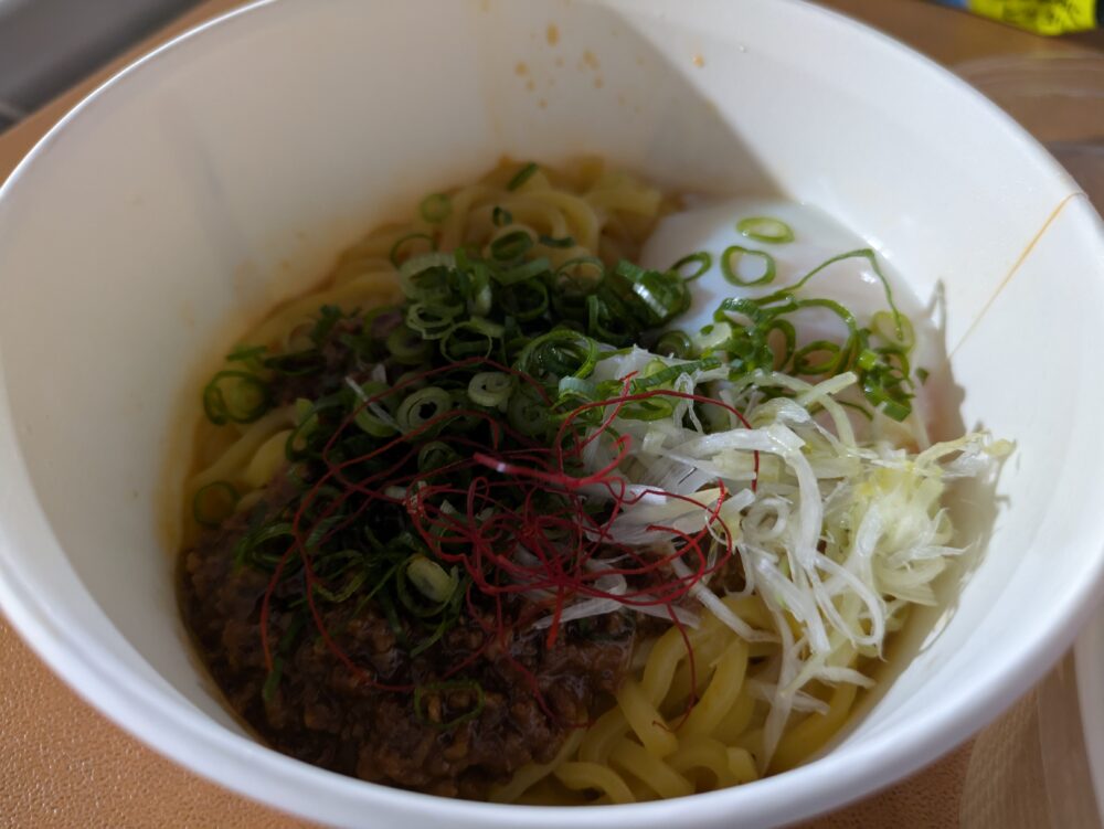 種市選手の坦々まぜそば