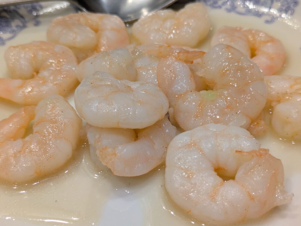 中華食堂ばくの海老の塩味炒め
