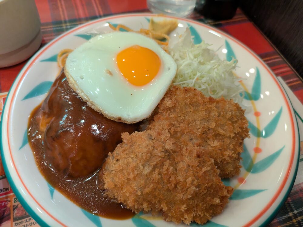 キッチンセブンの目玉ハンバーグとヒレカツ2回目