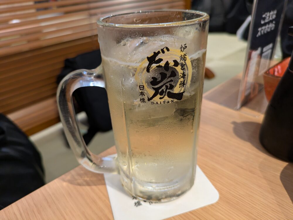 だい炭日本橋店のハイボール