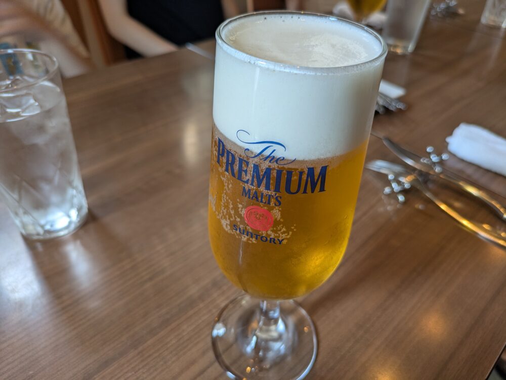 mu-ku船橋のランチコースのビール