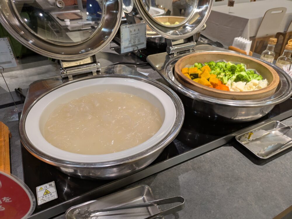 レストランスポールのブッフェの蒸し野菜