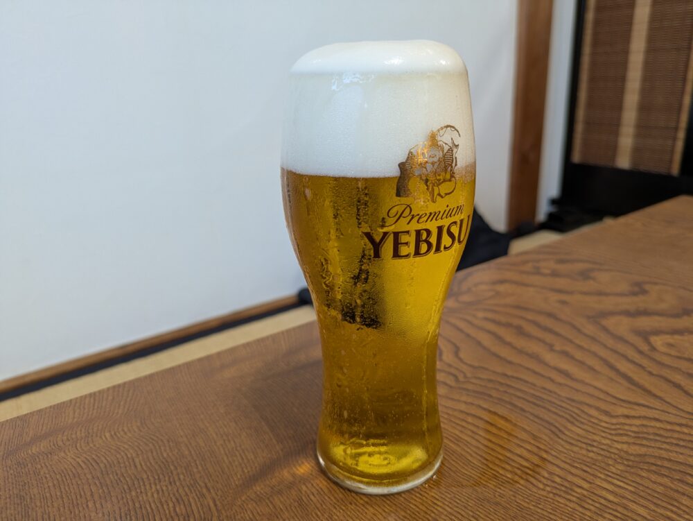 鮨笹元のビール