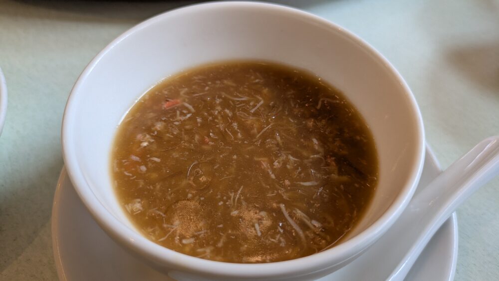 一楽の蟹肉入りふかひれスープ