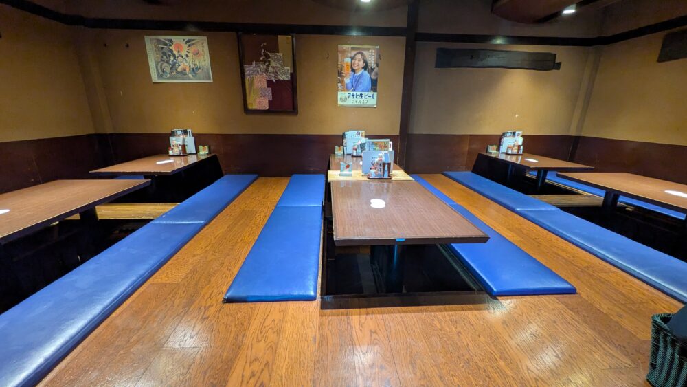 庄や上野駅前店の宴会スペース