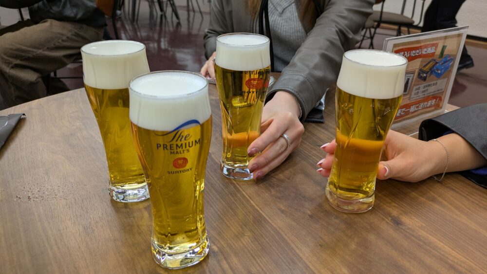 サントリー天然水のビール工場東京・武蔵野のプレミアムモルツで乾杯！