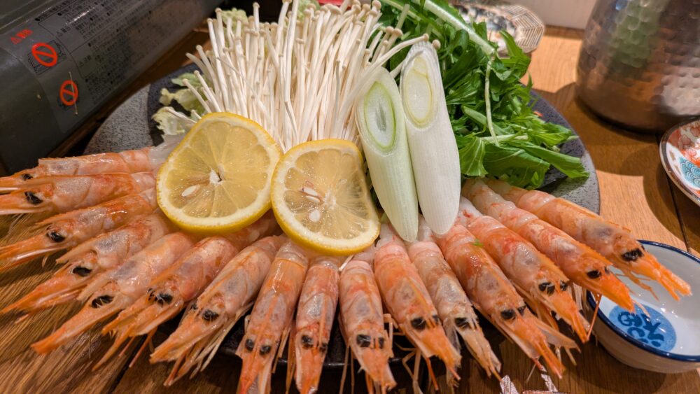 ひまり商店のえびしゃぶのディスプレイ