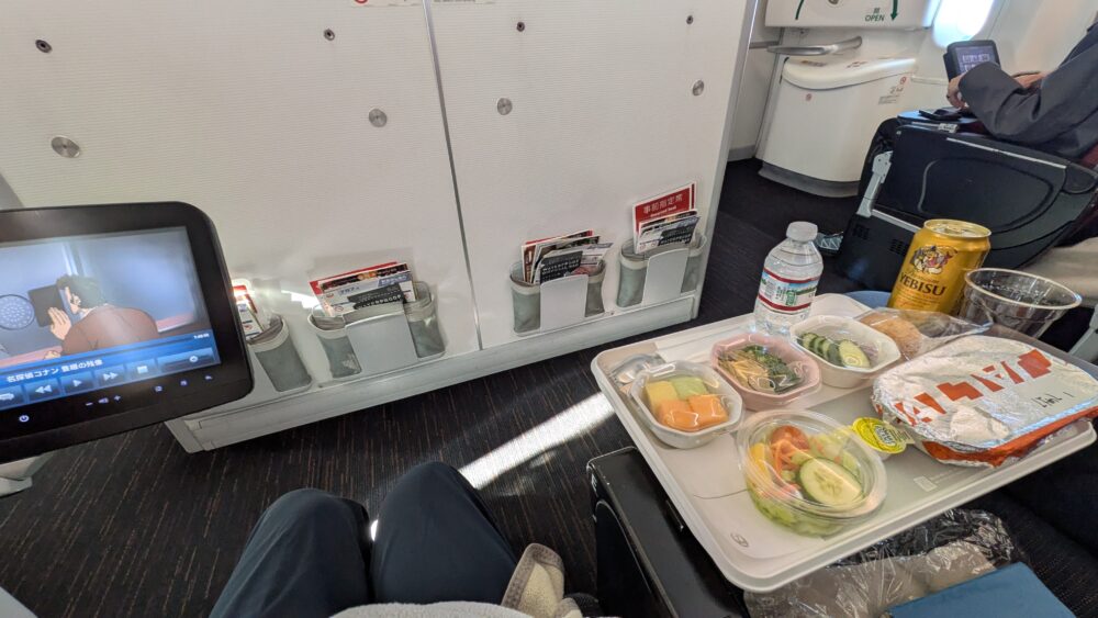 JAL787-8の46列目中央の事前予約座席は快適