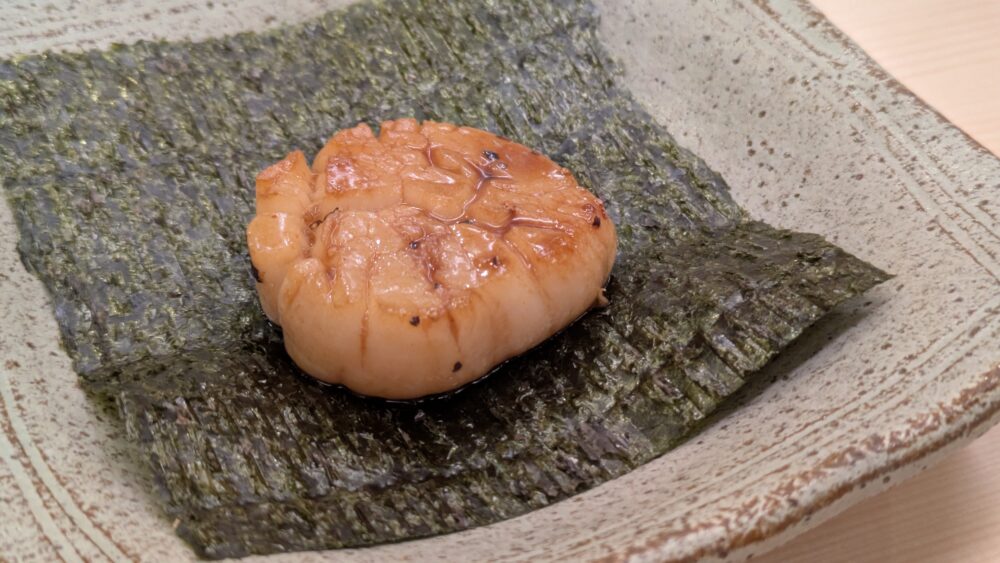 いく味のホタテの磯部揚