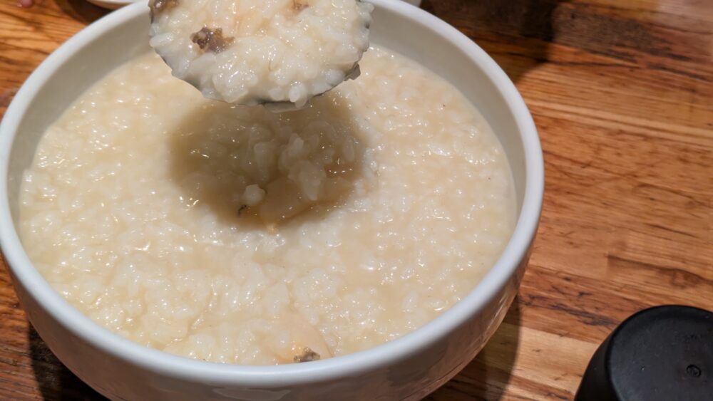 金華園のあわび粥