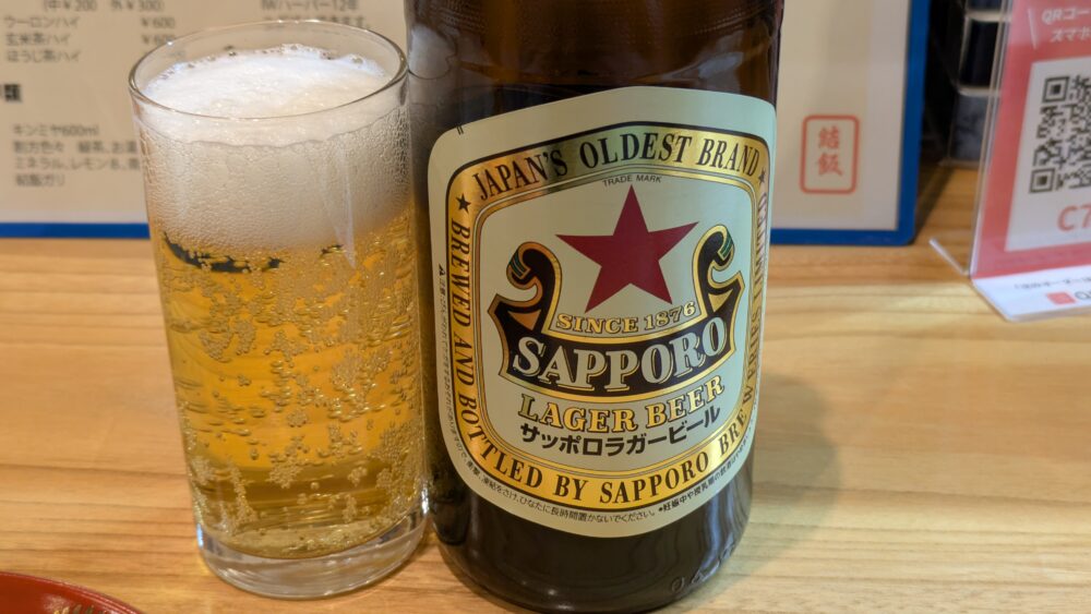 居酒屋食堂結飯の瓶ビール