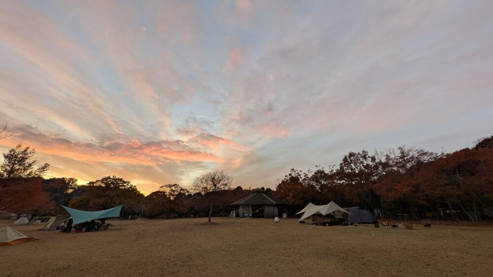涸沼キャンプ場のテントエリア