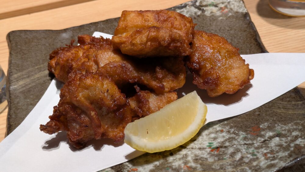 手打ち蕎麦安田の若鶏の唐揚げ