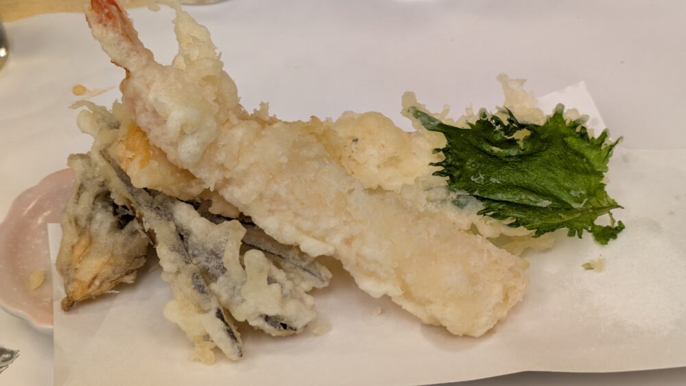 こんごう庵湯島店の季節の天ぷら盛合せ