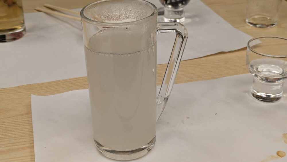 こんごう庵湯島店の焼酎のそば湯割り