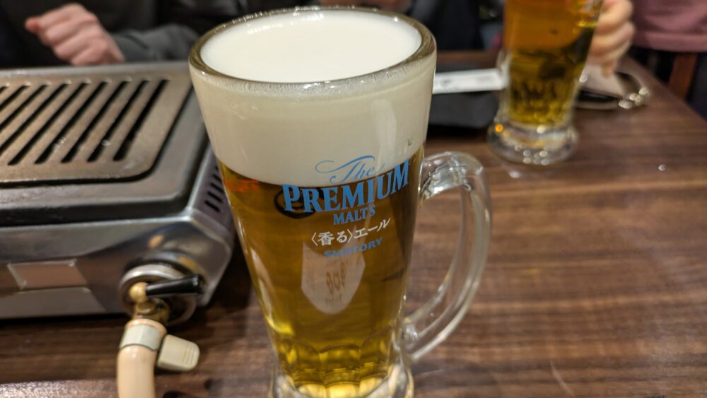 ホルモン人生タロちゃんのビール