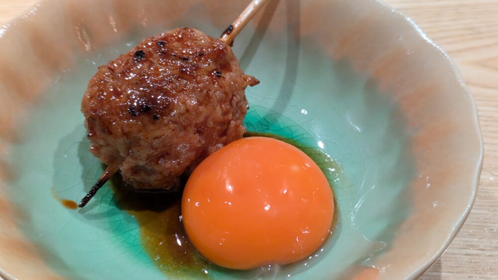 瀧口のつくねと会津地鶏の卵黄
