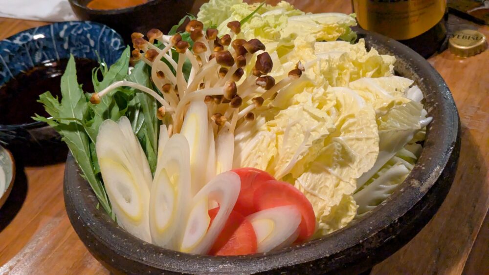 くろつぼの鴨しゃぶの野菜