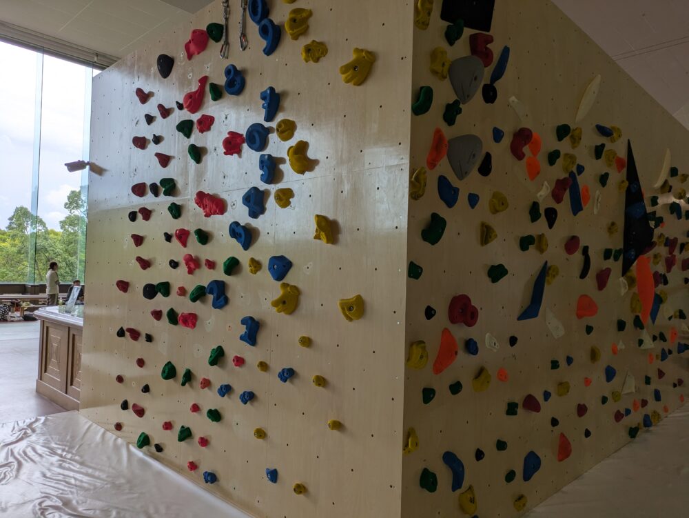 リソルの森の多目的体育館のボルダリング