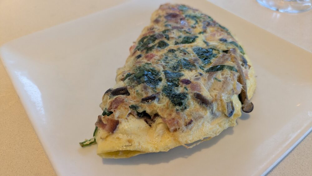 アメリカン航空のフラッグシップラウンジの玉子焼き