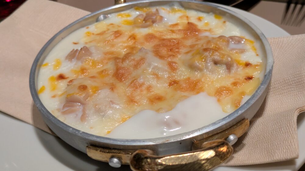 RIVERSIDECLUBの白子と白ネギのグラタン　