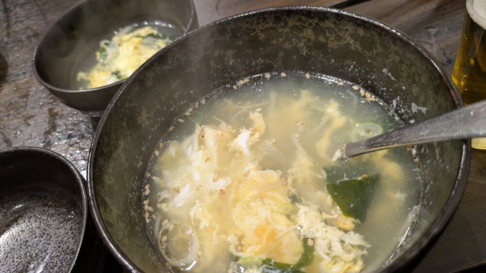 ジンギスカン椿の玉子スープ