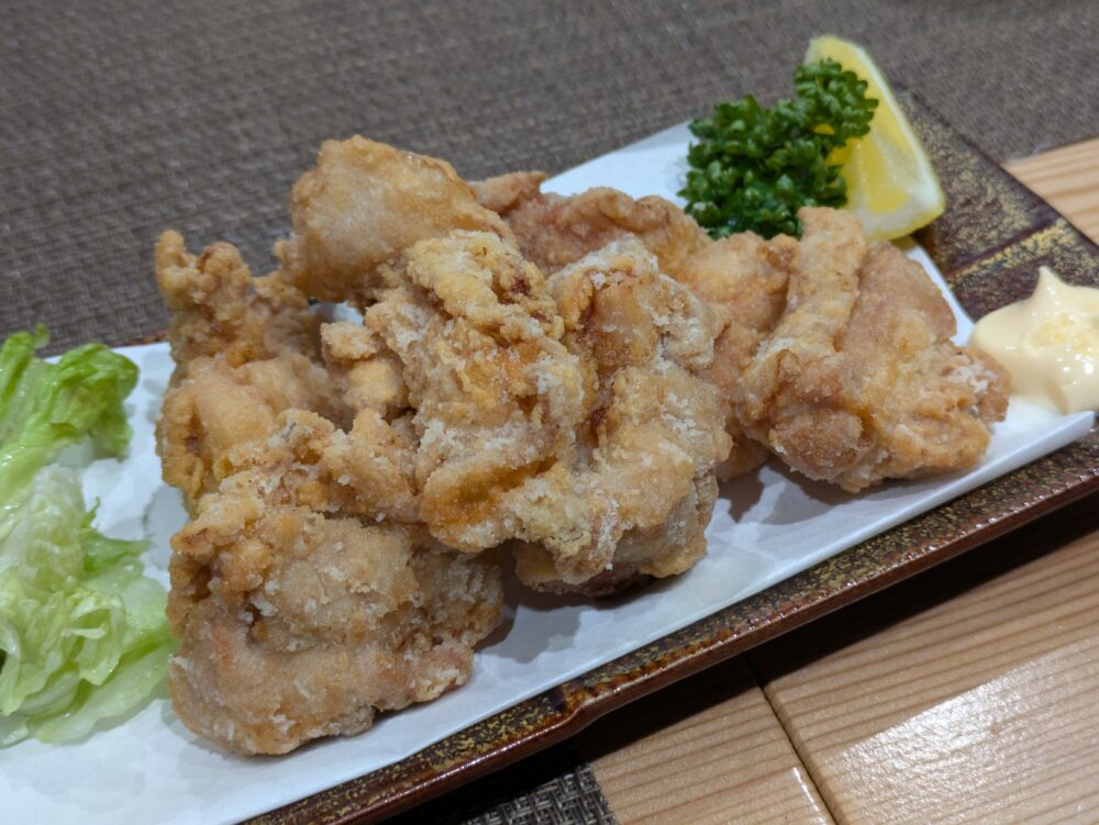 山咲きの古白鶏ももから揚げ