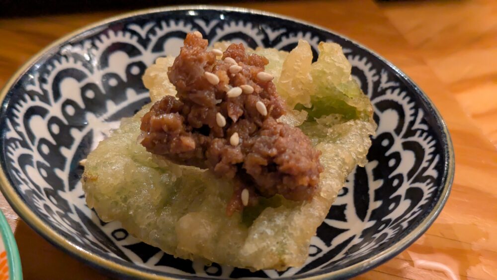 天串×和酒佐香月のピーマン肉味噌