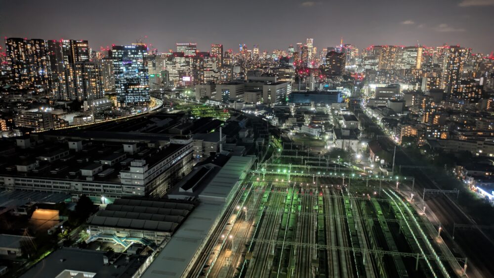 大井町のトラベラーズハウスルーフトップバーからの眺め