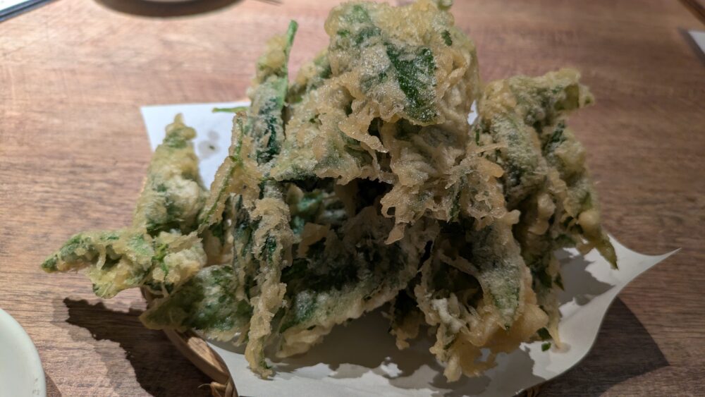 源八船頭船橋店の明日葉の天ぷら