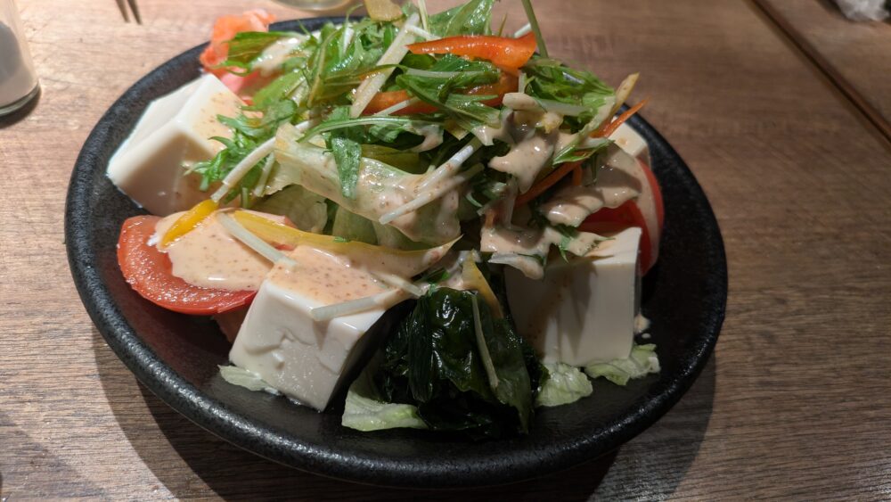 源八船頭船橋店の豆腐サラダ