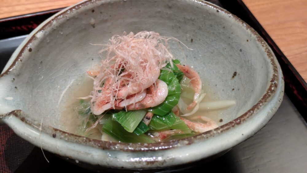 溜池なかむらのうるいと桜海老の生姜浸し