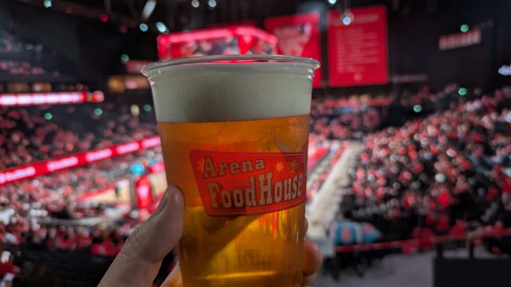 ららアリーナでのビール