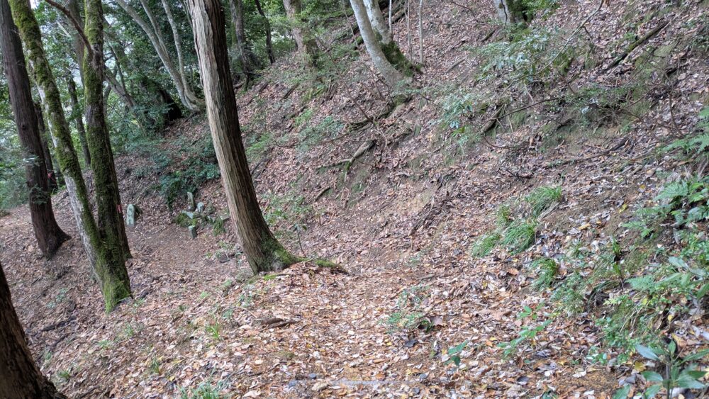 早朝の城崎温泉の温泉寺の下りルート