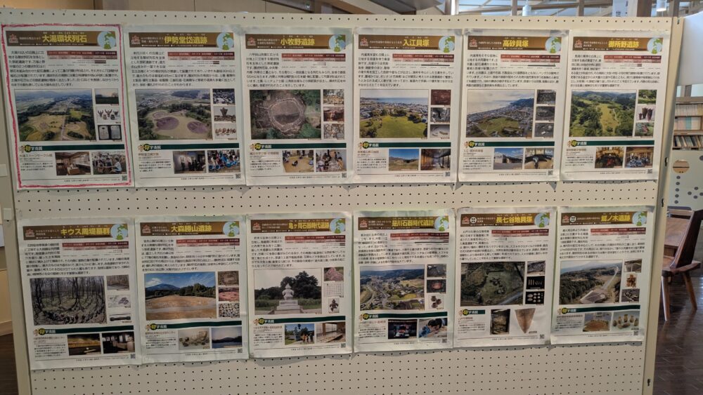 大湯環状列石の縄文遺跡紹介パネル
