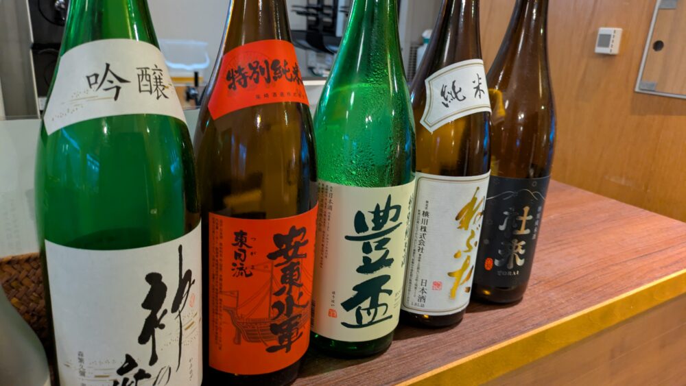 ロックウッド・ホテル&スパの夕食の日本酒のラインアップ
