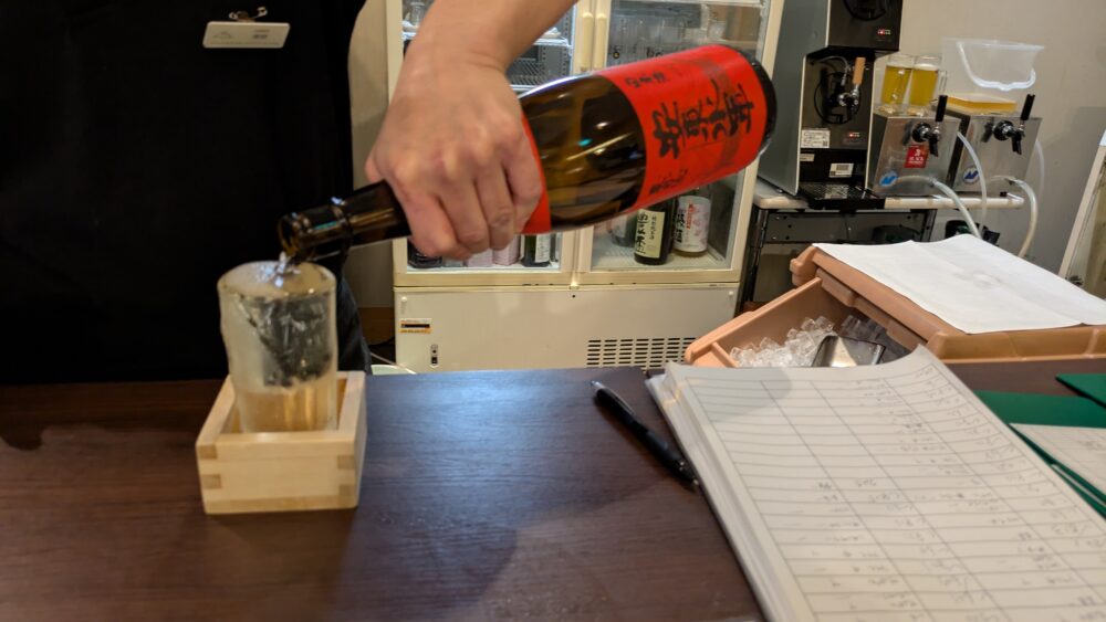 ロックウッド・ホテル&スパの夕食の日本酒もっきり