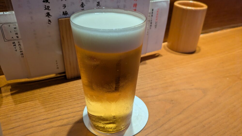 串揚げ青田風のビール