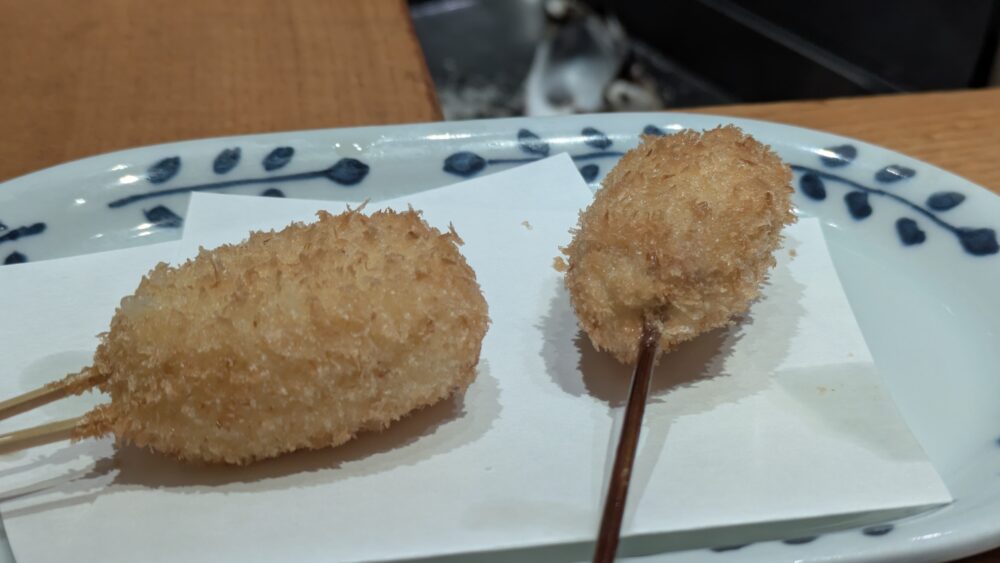 串揚げ青田風の豚ロースとじゃがいもコロッケ