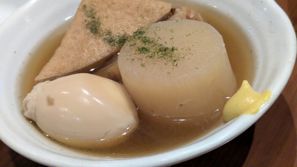ます家芝大門店の黒おでん4点盛り