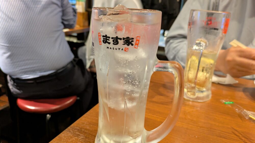 ます家芝大門店の黒霧島ソーダ割